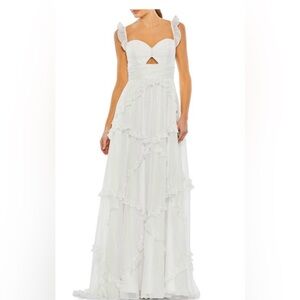 NWT MAC DUGGAL Ruffle A Line Baydoll Gown